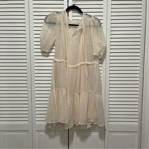 H&M polka dot sheer tiered dress